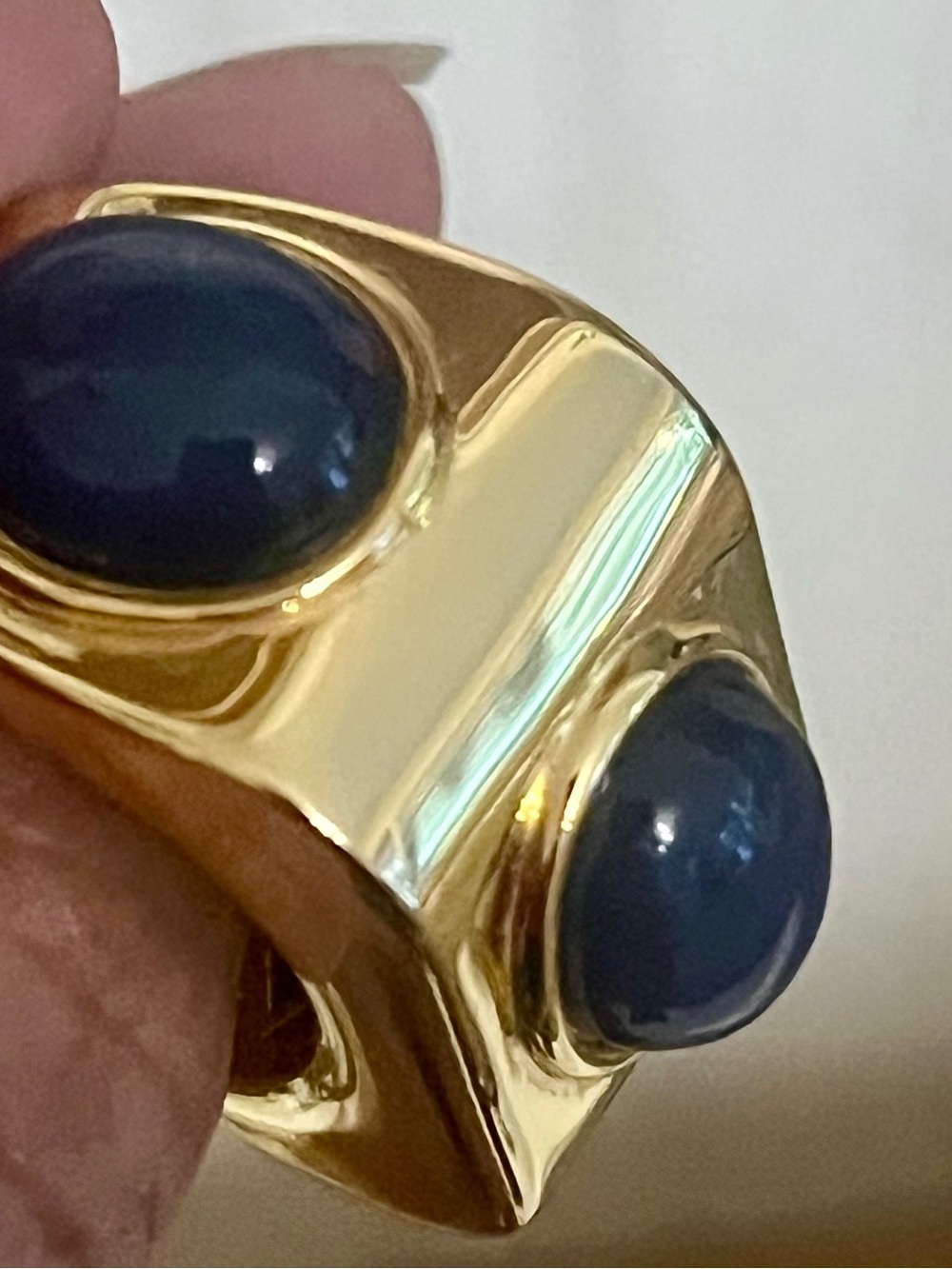 EUC Kurt Geiger brass square cocktail mood ring m/l - Picture 6 of 8